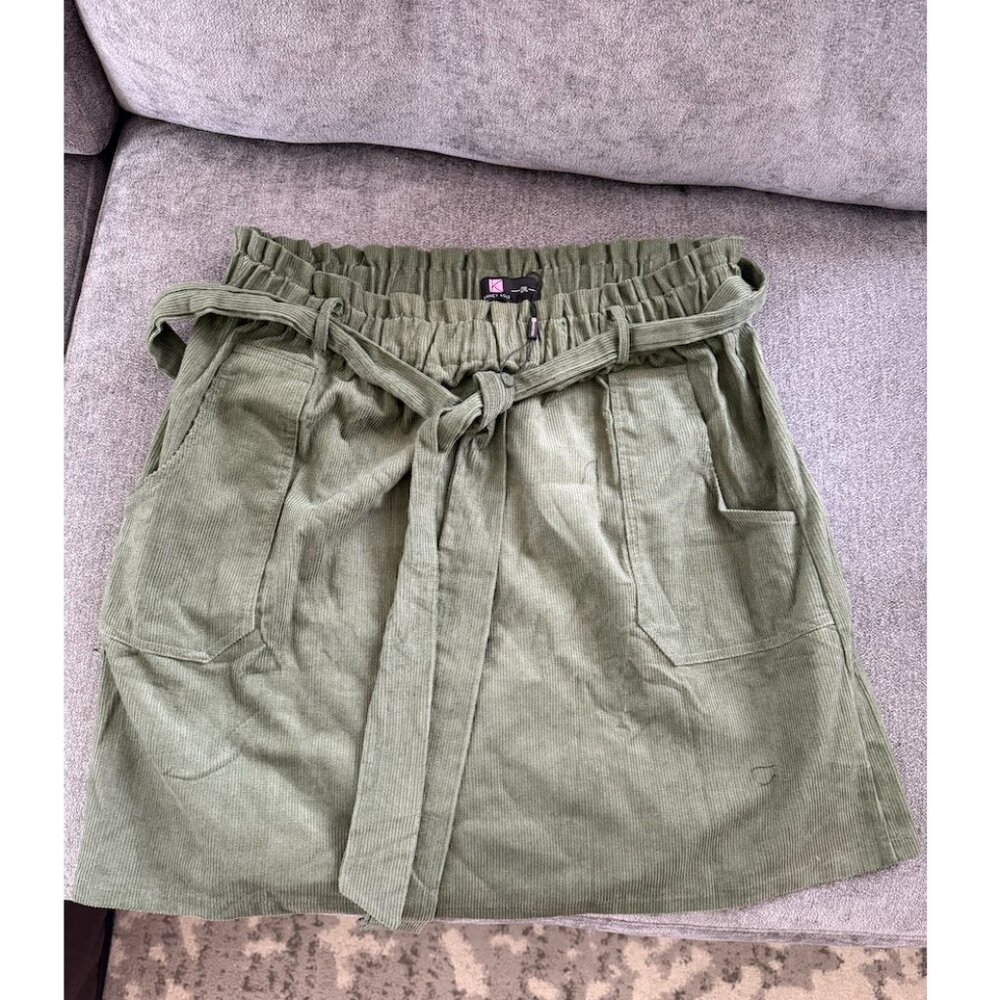 Army Green Corduroy Skirt NEW Plus Size Woman 2XL